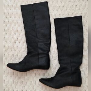 Maison Martin Margiela × H&M Black Leather Knee High Tall Boots